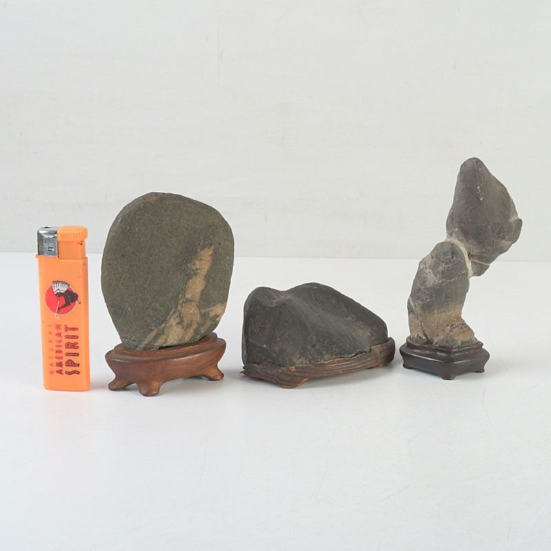 鑑賞石 天然石 置物 台付 3点まとめて V S463 - メルカリ