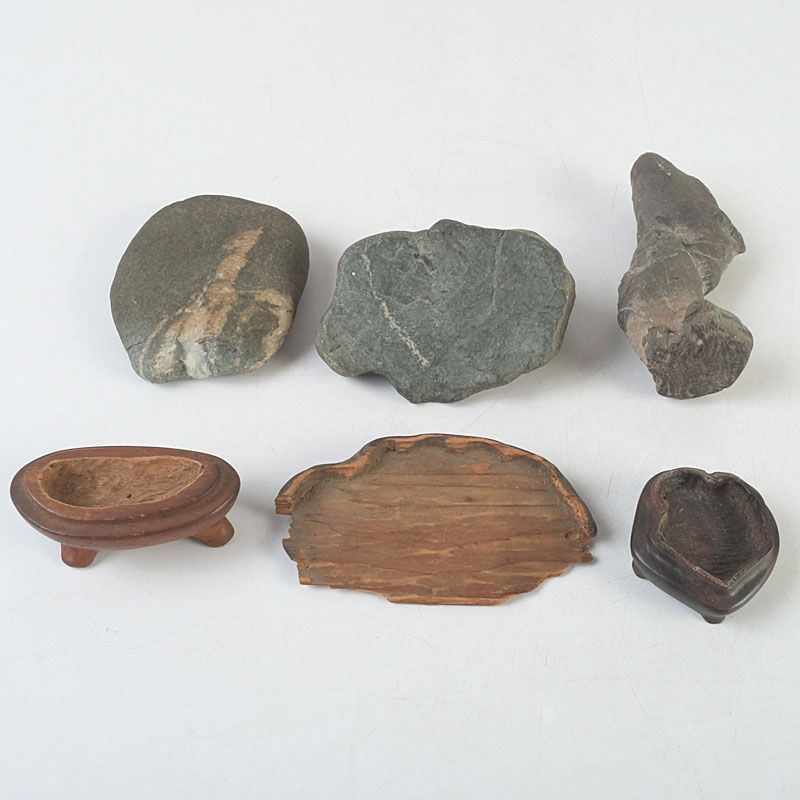 鑑賞石 天然石 置物 台付 3点まとめて V S463 - メルカリ