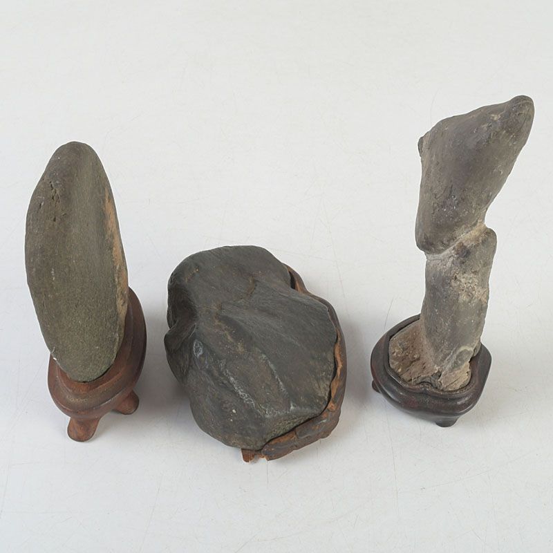 鑑賞石 天然石 置物 台付 3点まとめて V S463 - メルカリ