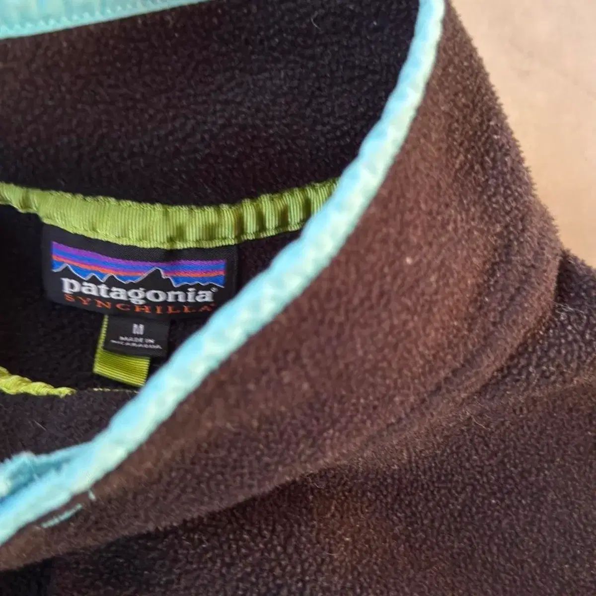 10 s patagonia Synchilla シンチラ スナップ-T ブラウン スカイブルー