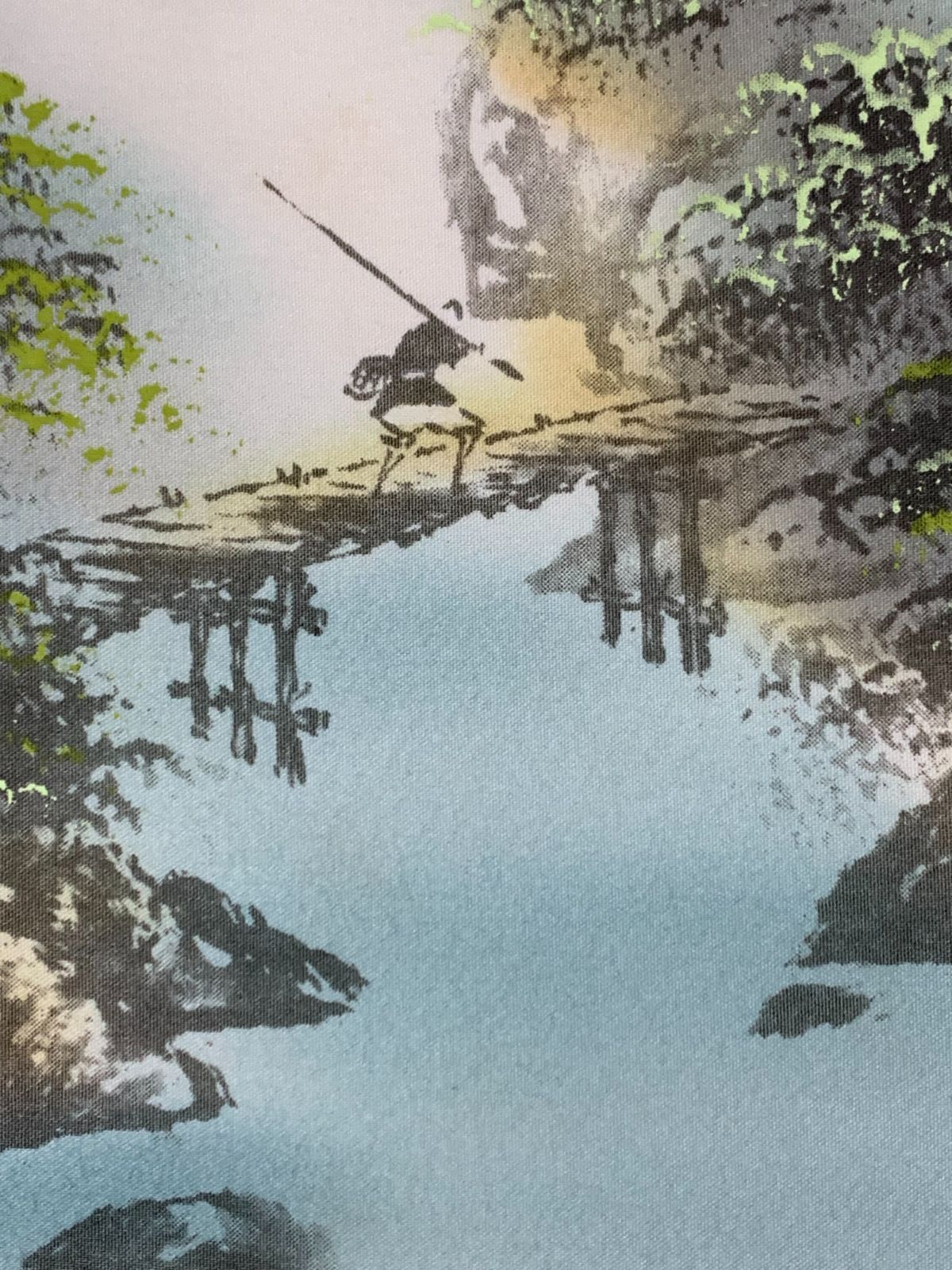 値下げ 中古品 掛軸 日本画 掛け軸 掛け軸】214 和信「青緑山水図」#茶掛 #掛軸 #古美術 #骨董 #お値下げ