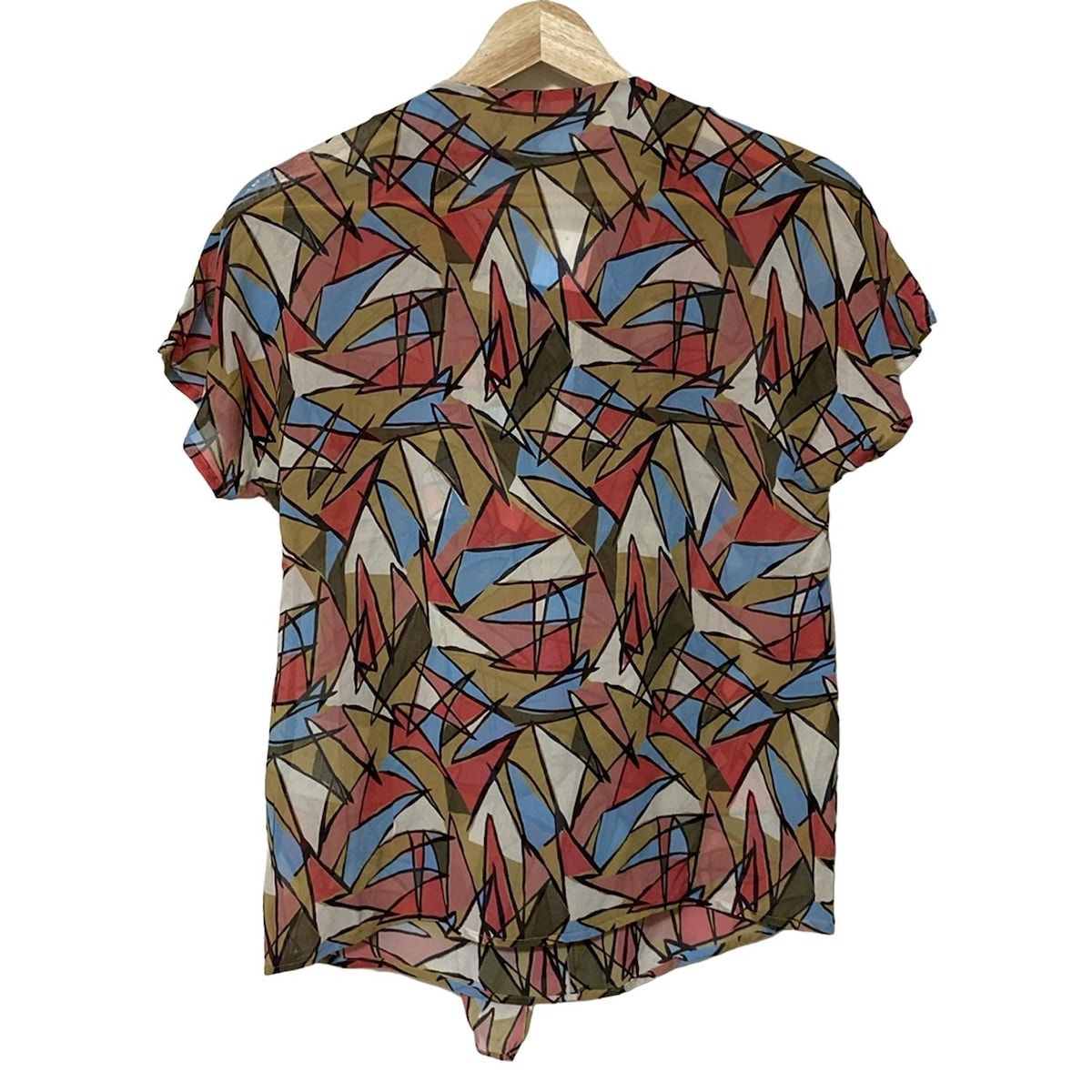 ETRO エトロ 半袖カットソー サイズ40 M レディース - ライトブラウン×アイボリー×マルチ ボウタイ シルク