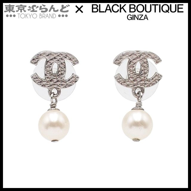 シャネル CHANEL ピアス シルバー メタル フェイクパール ココマーク