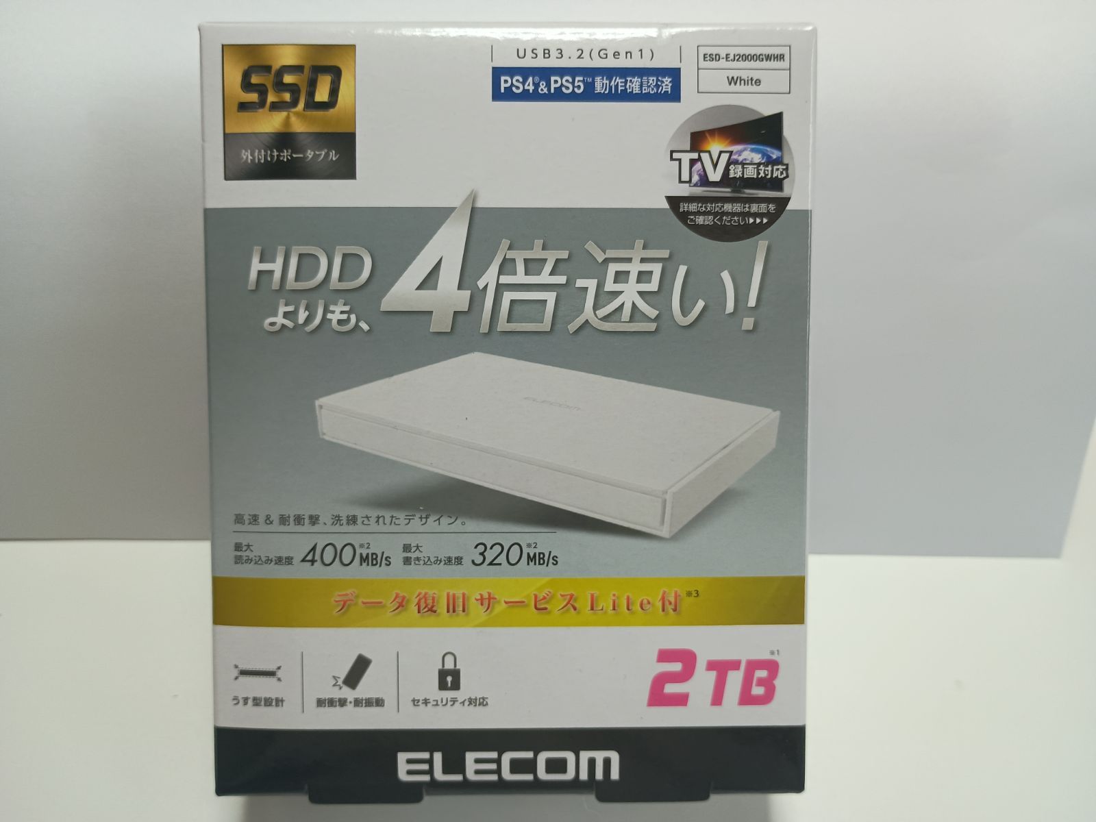 エレコム 2 TB 外付けポータブルSSD ESD メーカー保証１年付