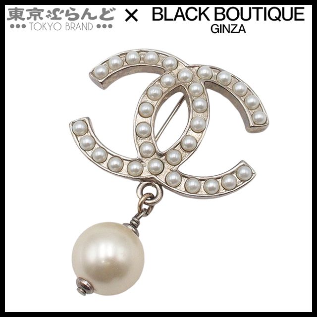 シャネル CHANEL ブローチ ライトゴールド メタル ココマーク フェイクパール コスチュームジュエリー A 11 V レディース