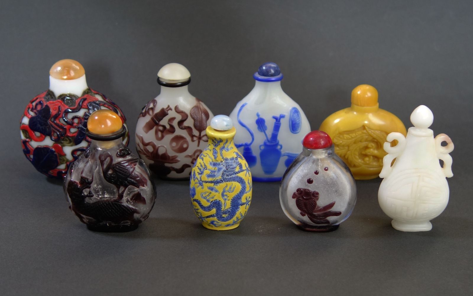 中国美術 【 鼻煙壺 ×8点 】 喫煙具 中国古玩 骨董 古美術 Cc25051601