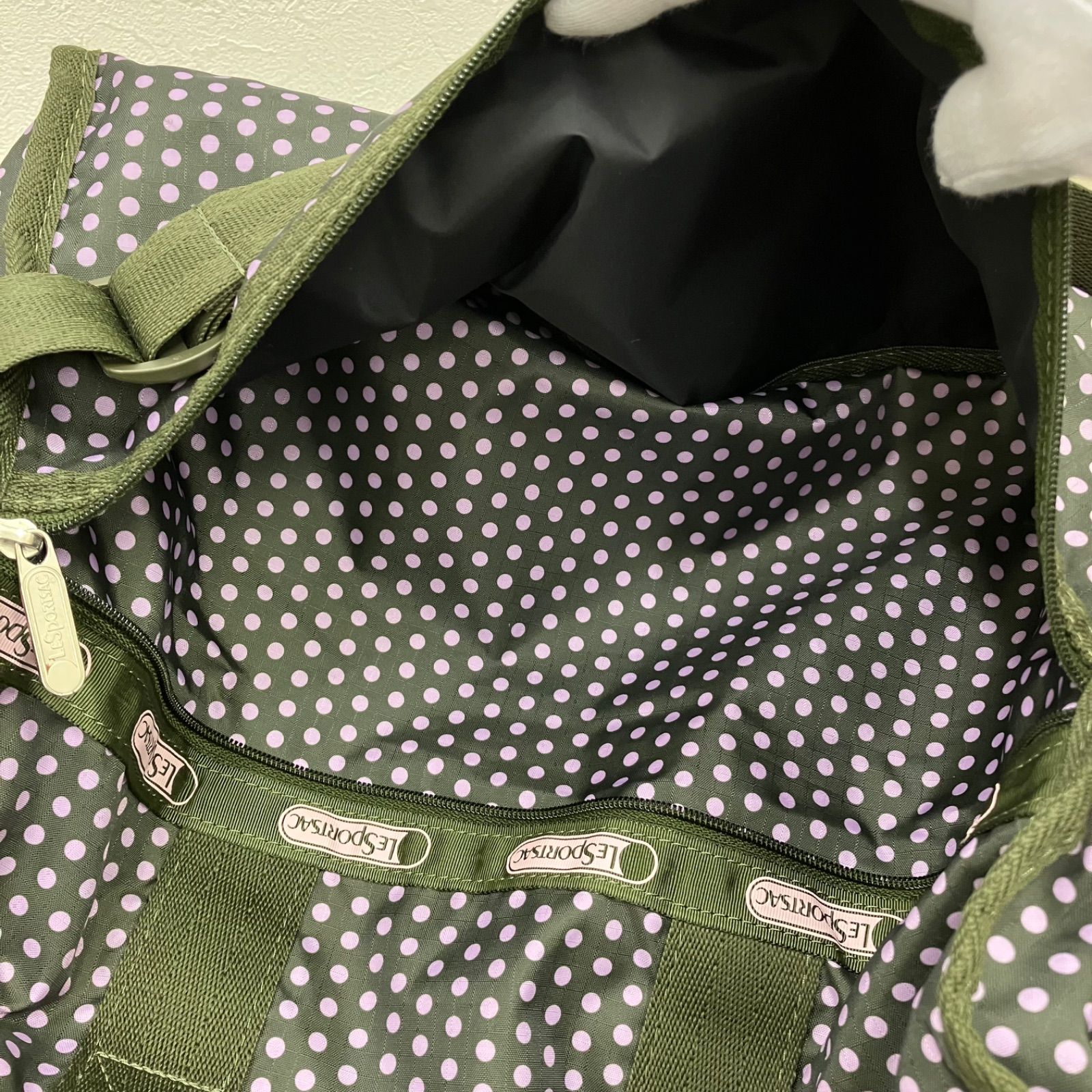 LeSportsac ビンテージ オリーブグリーン 折りたたみ トラベルバッグ