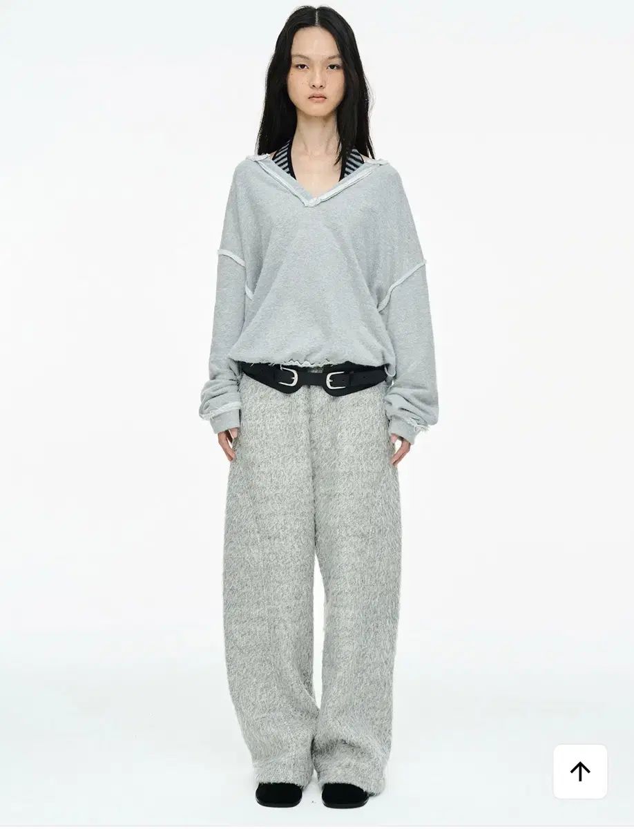 セリック ヘアリー ワイドパンツ グレー HAIRY WIDE PANTS