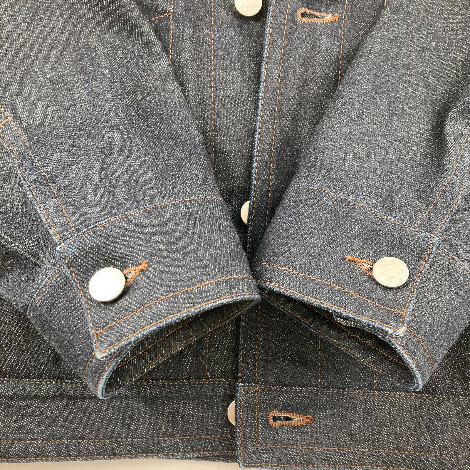HERMES(エルメス) レザーポケット デニムジャケット Gジャン サイズ52