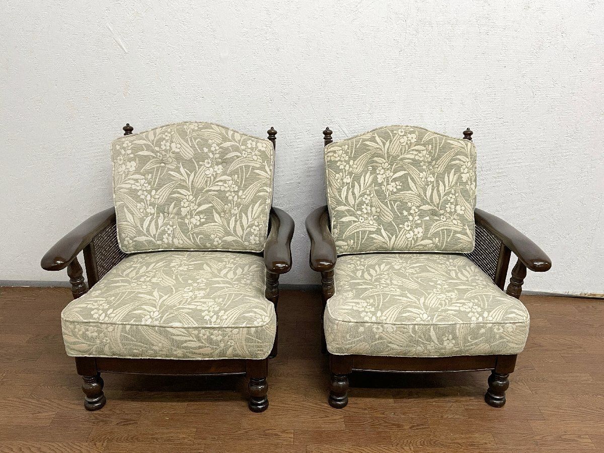 ●カリモク Karimoku コロニアル YorkTown ヨークタウン YT 1人掛けソファ2点セット ラウンジチェア シングルソファ 家具 貝1323