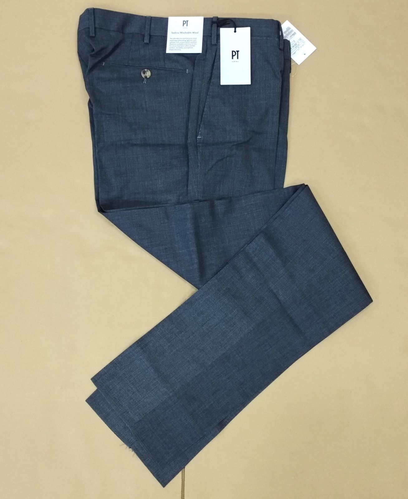 D 25026 PT TORINO ピーティートリノ ハイツイスト ノープリーツ 50 パンツ スラックス