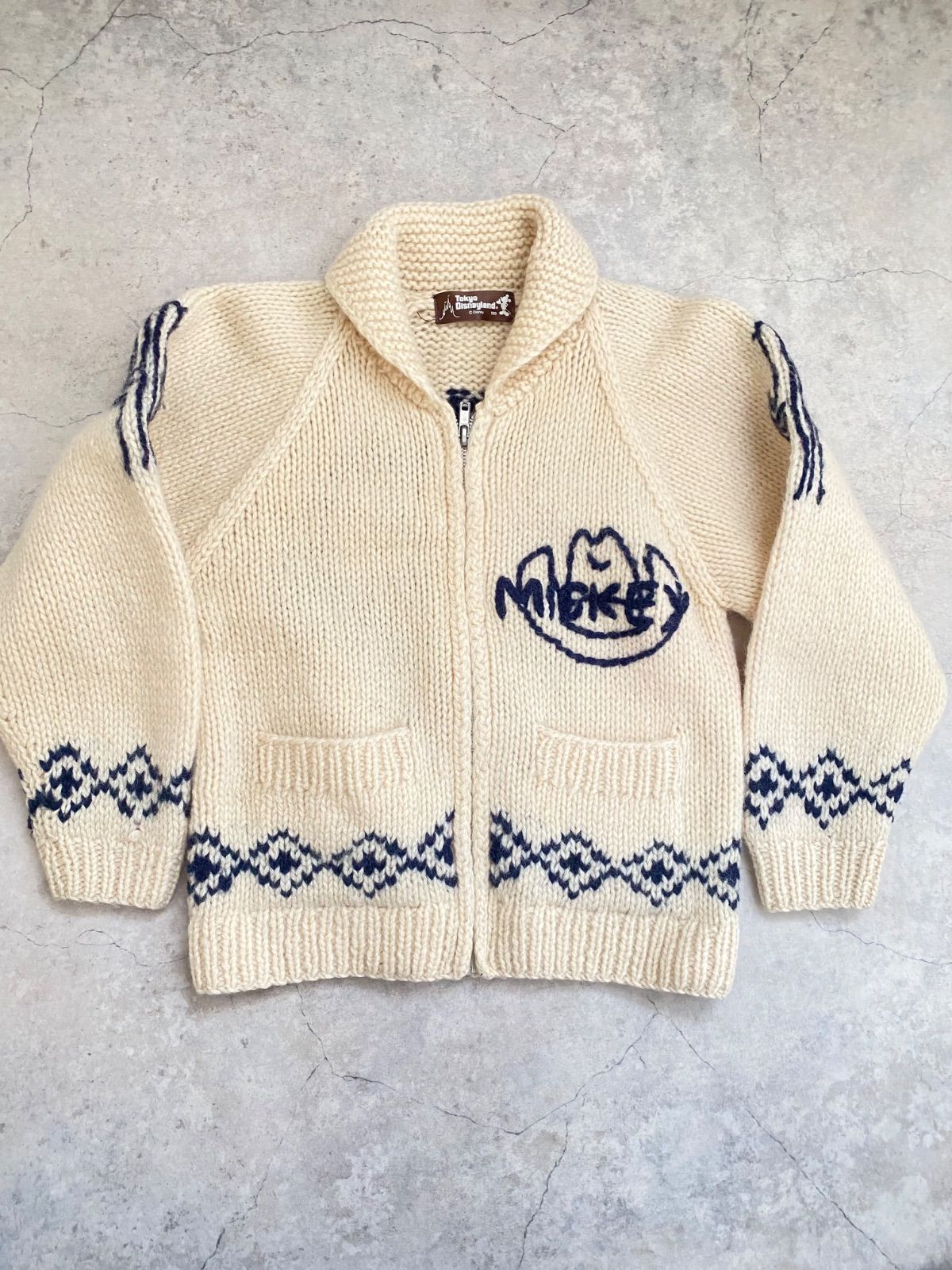 Size 120】90s 東京ディズニーランド ミッキー カウチンニット - メルカリ