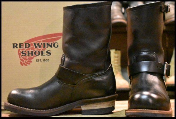 7 5 D 17年 レッドウィング 2268 エンジニア 黒 ブラッククローム スチールトゥ ブーツ redwing FK 388