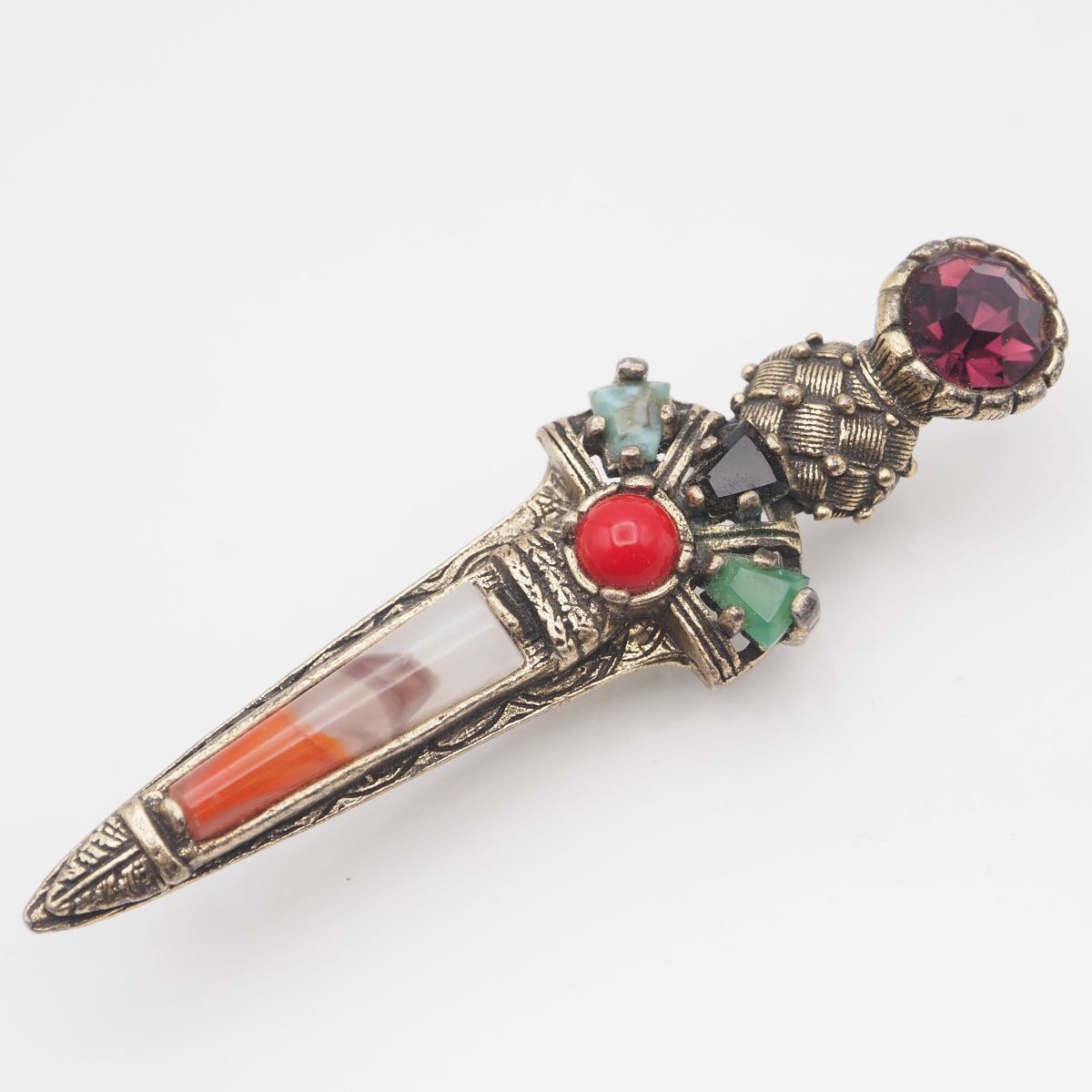 J906 イギリス ヴィンテージ MIRACLE風 ブローチ 剣 デザイン 英国