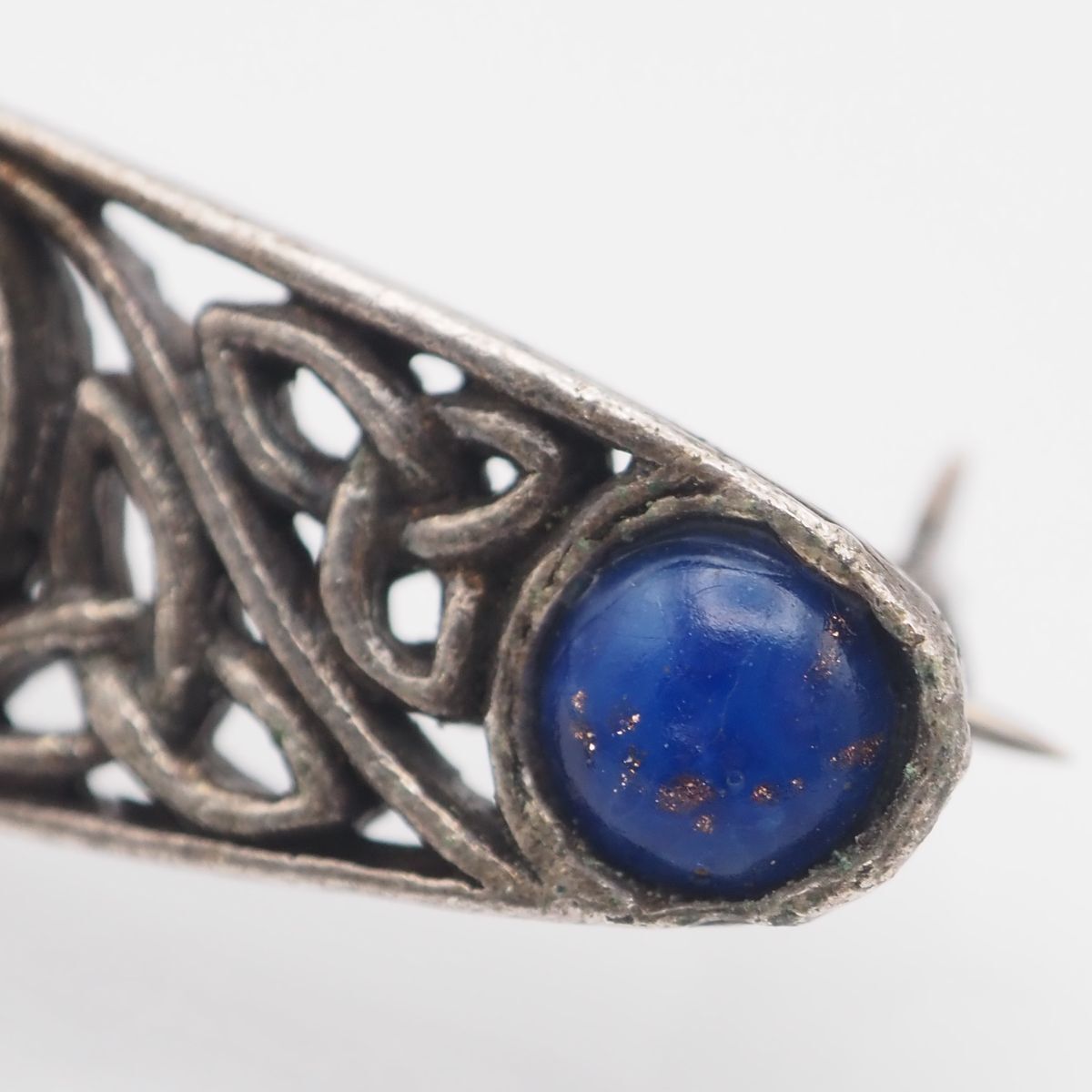 J976 イギリス ヴィンテージ MIRACLE ミラクル ブローチ ブルー