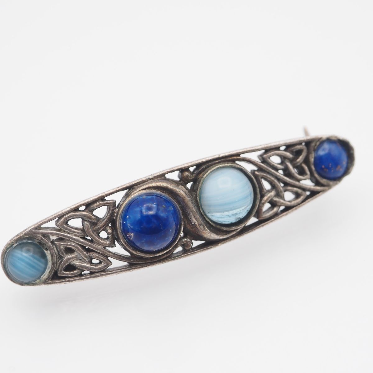 J976 イギリス ヴィンテージ MIRACLE ミラクル ブローチ ブルー