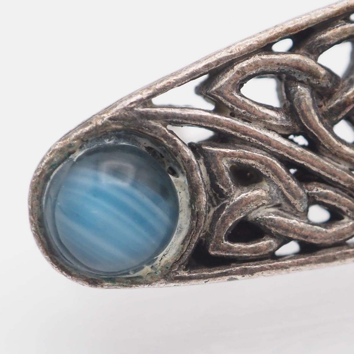 J976 イギリス ヴィンテージ MIRACLE ミラクル ブローチ ブルー