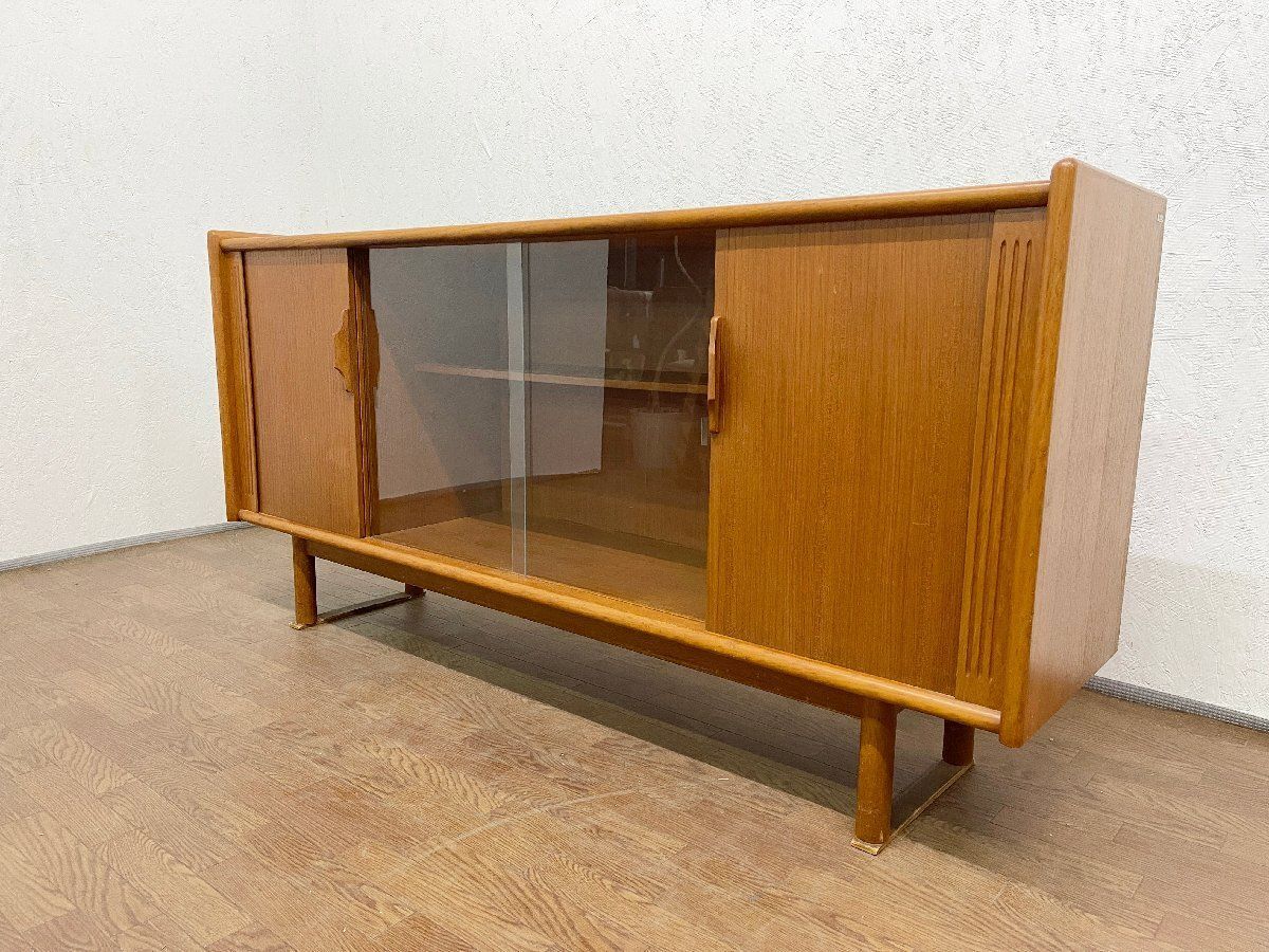 ◇オールドカリモク Karimoku 蛇腹式 サイドボード 飾り棚 リビング