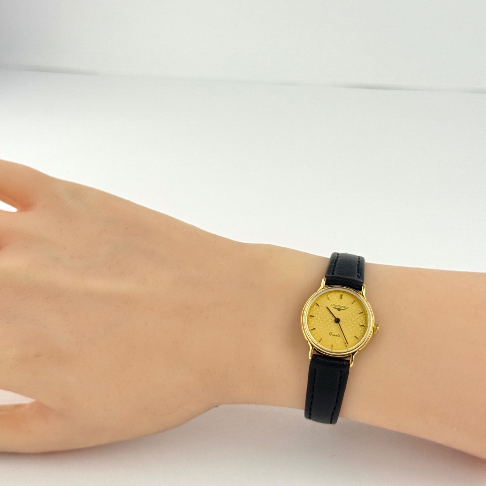 ロンジン ゴールド クォーツ 新品ベルト 新品電池 レディース 腕時計