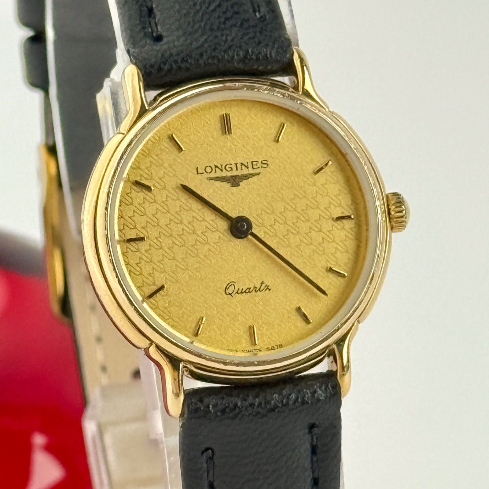 ロンジン ゴールド クォーツ 新品ベルト 新品電池 レディース 腕時計
