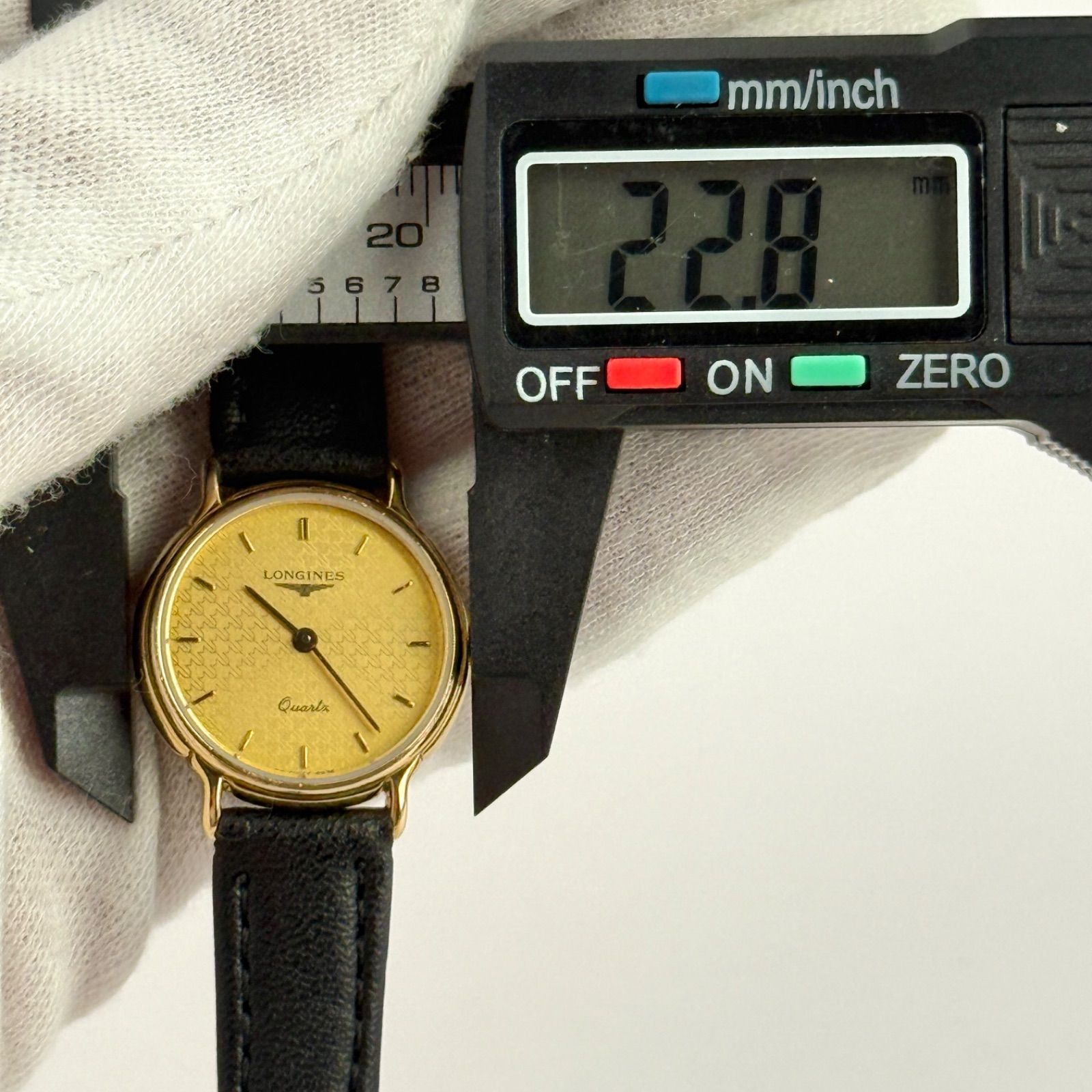 ロンジン ゴールド クォーツ 新品ベルト 新品電池 レディース 腕時計
