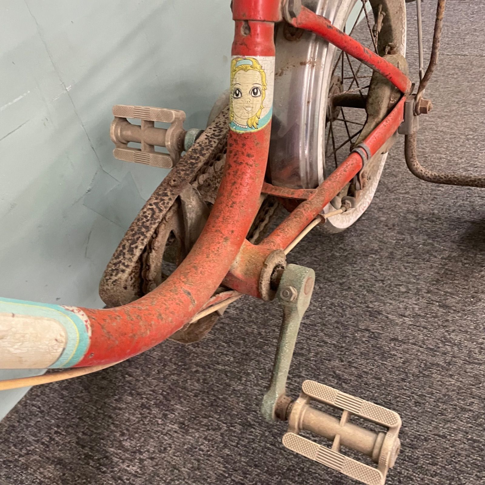 ♭ 昭和レトロ 子供用 自転車 幼児 アンティーク 当時物 ピンク - メルカリ