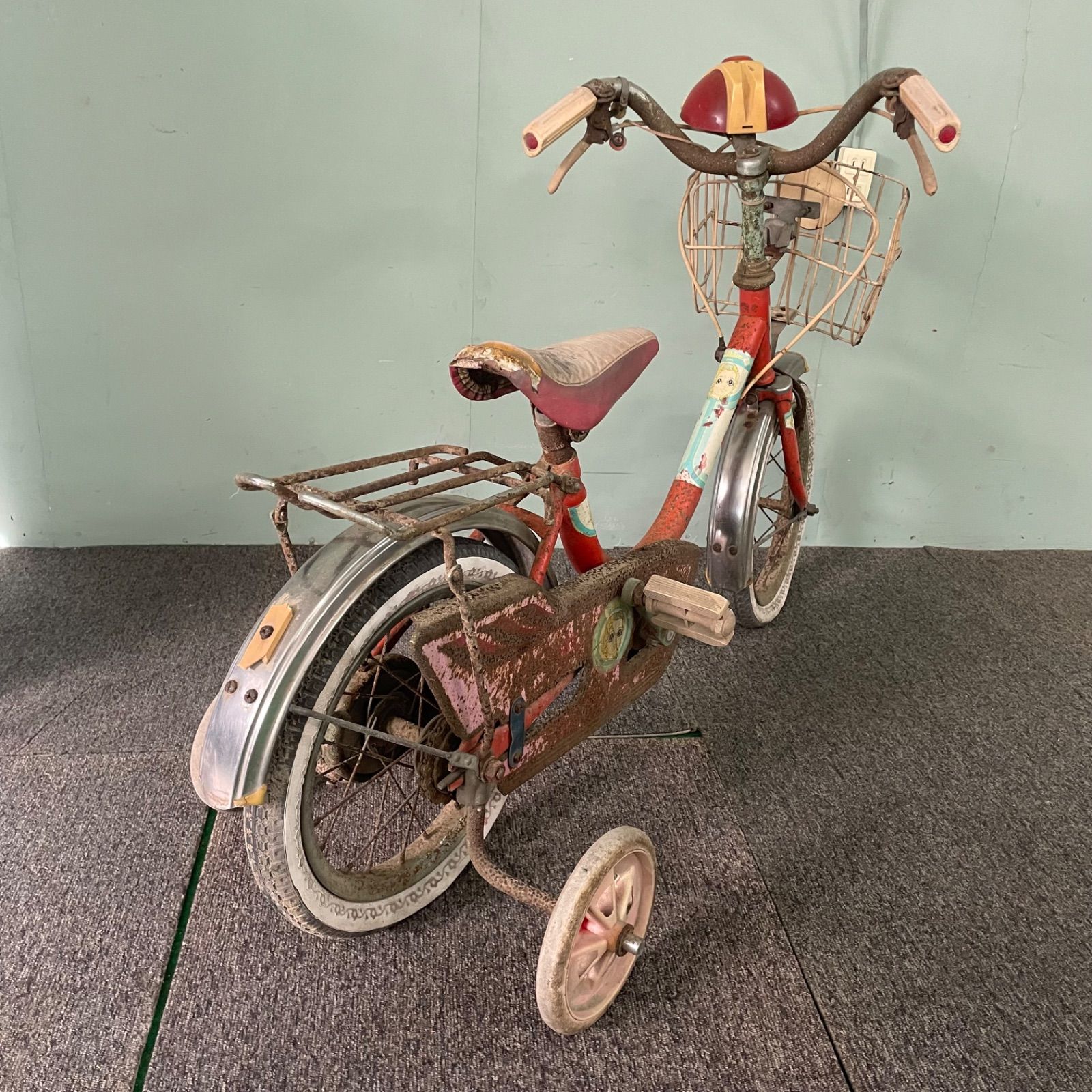 ♭ 昭和レトロ 子供用 自転車 幼児 アンティーク 当時物 ピンク - メルカリ