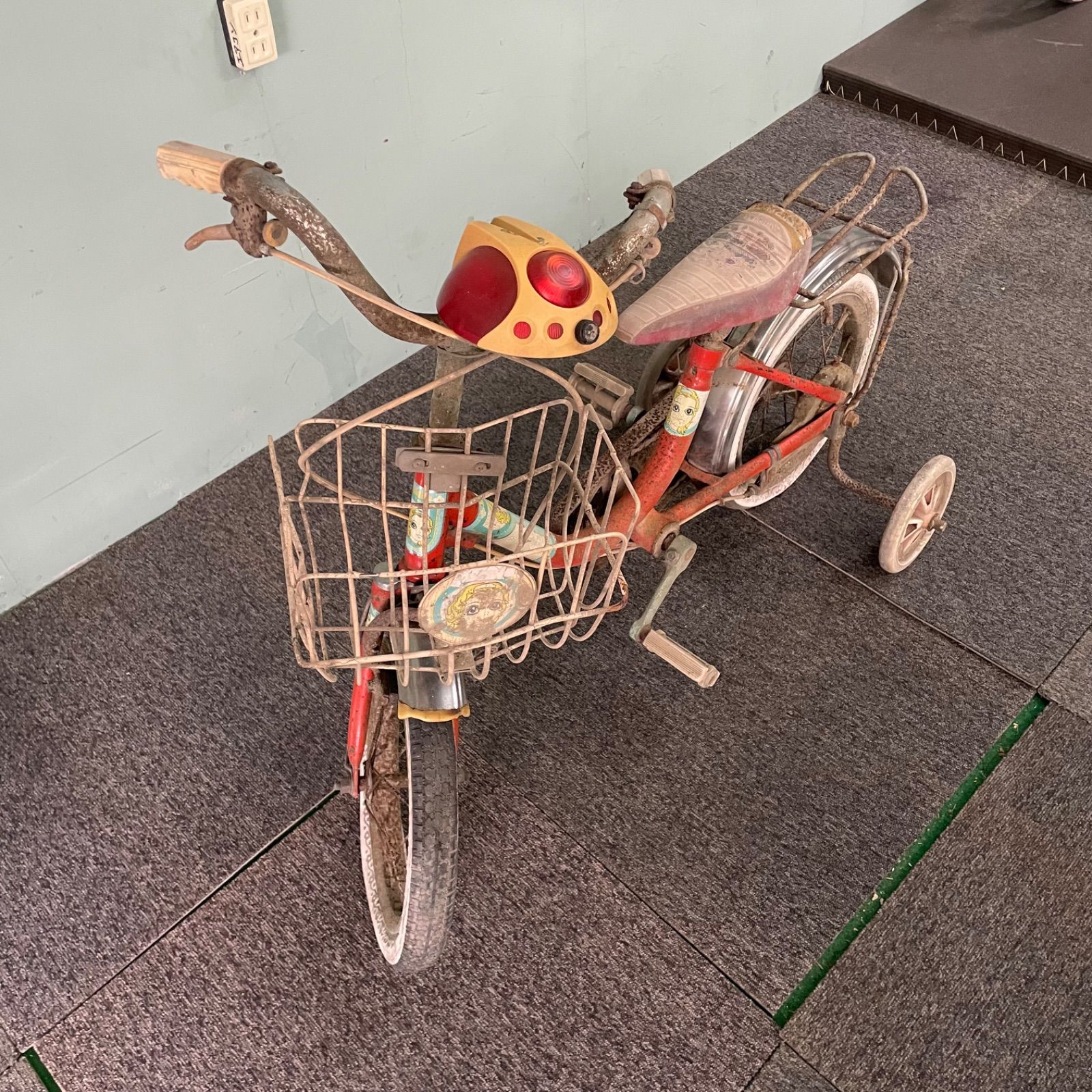 ♭ 昭和レトロ 子供用 自転車 幼児 アンティーク 当時物 ピンク - メルカリ