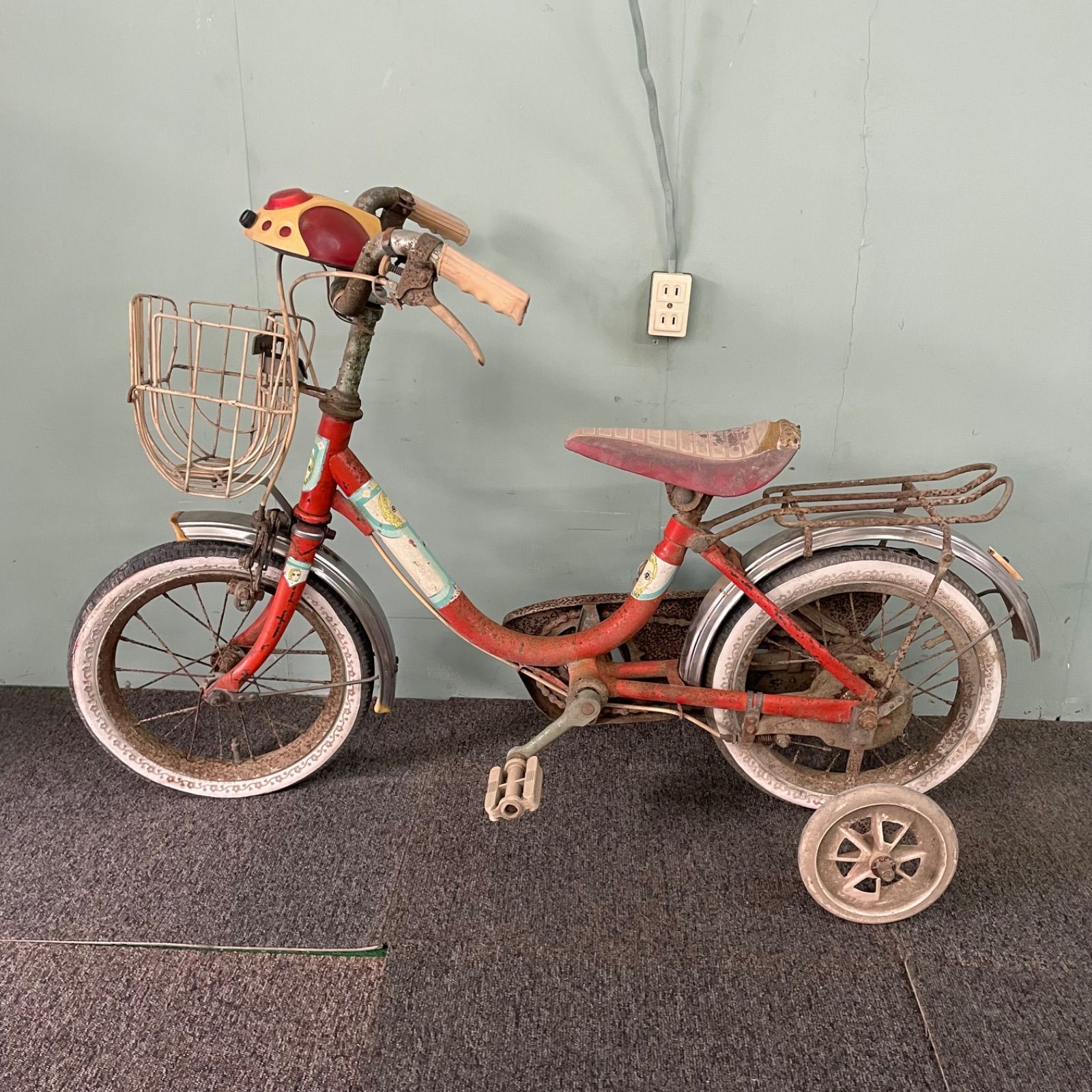 ♭ 昭和レトロ 子供用 自転車 幼児 アンティーク 当時物 ピンク - メルカリ