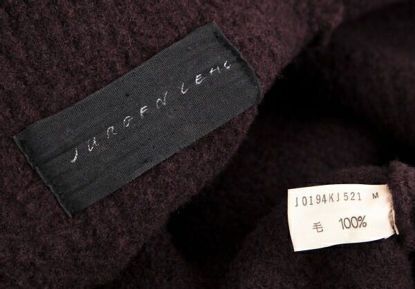 ヨーガンレールJURGEN LEHL ウールデカボタンニットジャケット ワインM