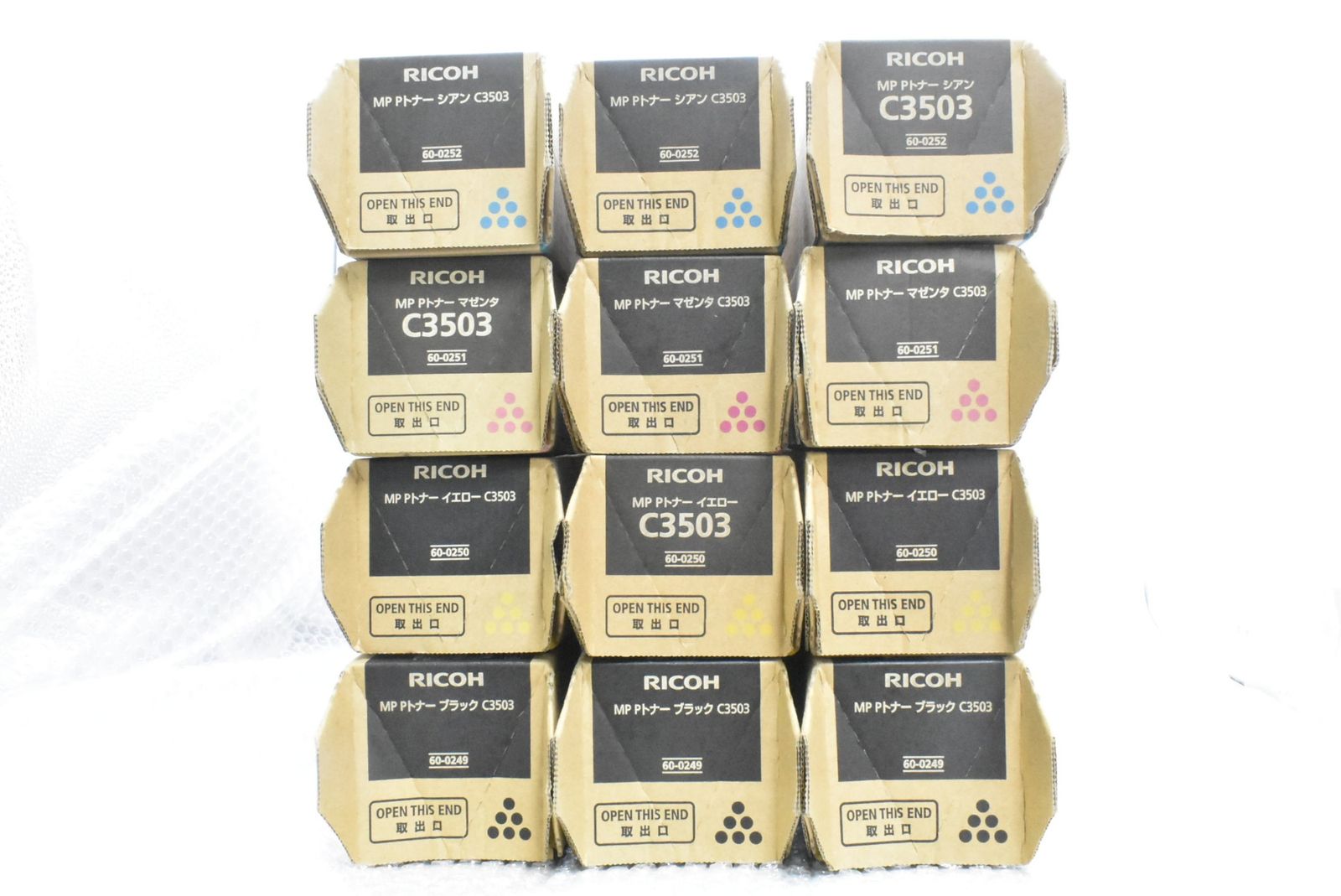 未使用 RICOH 純正 トナー C3503 4色12本（シアン・マゼンタ・イエロー