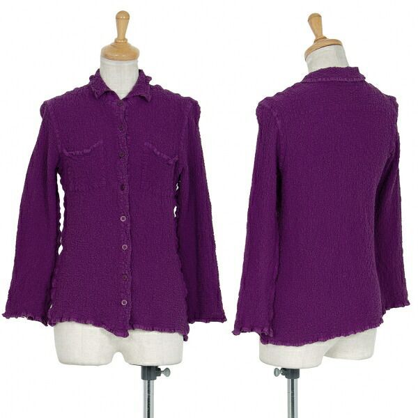 イッセイミヤケ ミーISSEY MIYAKE me カリフラワーシャツ 紫F - メルカリ