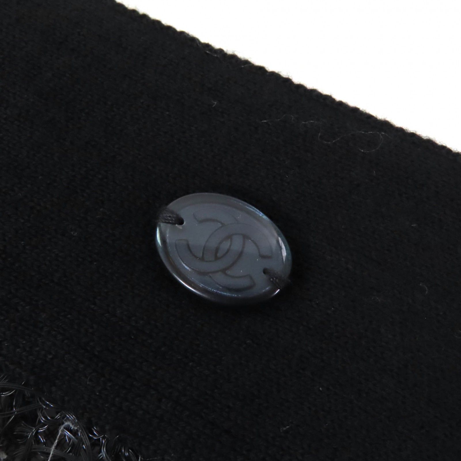 極美品△CHANEL シャネル P58857 ココマーク ロゴリボン メッシュ