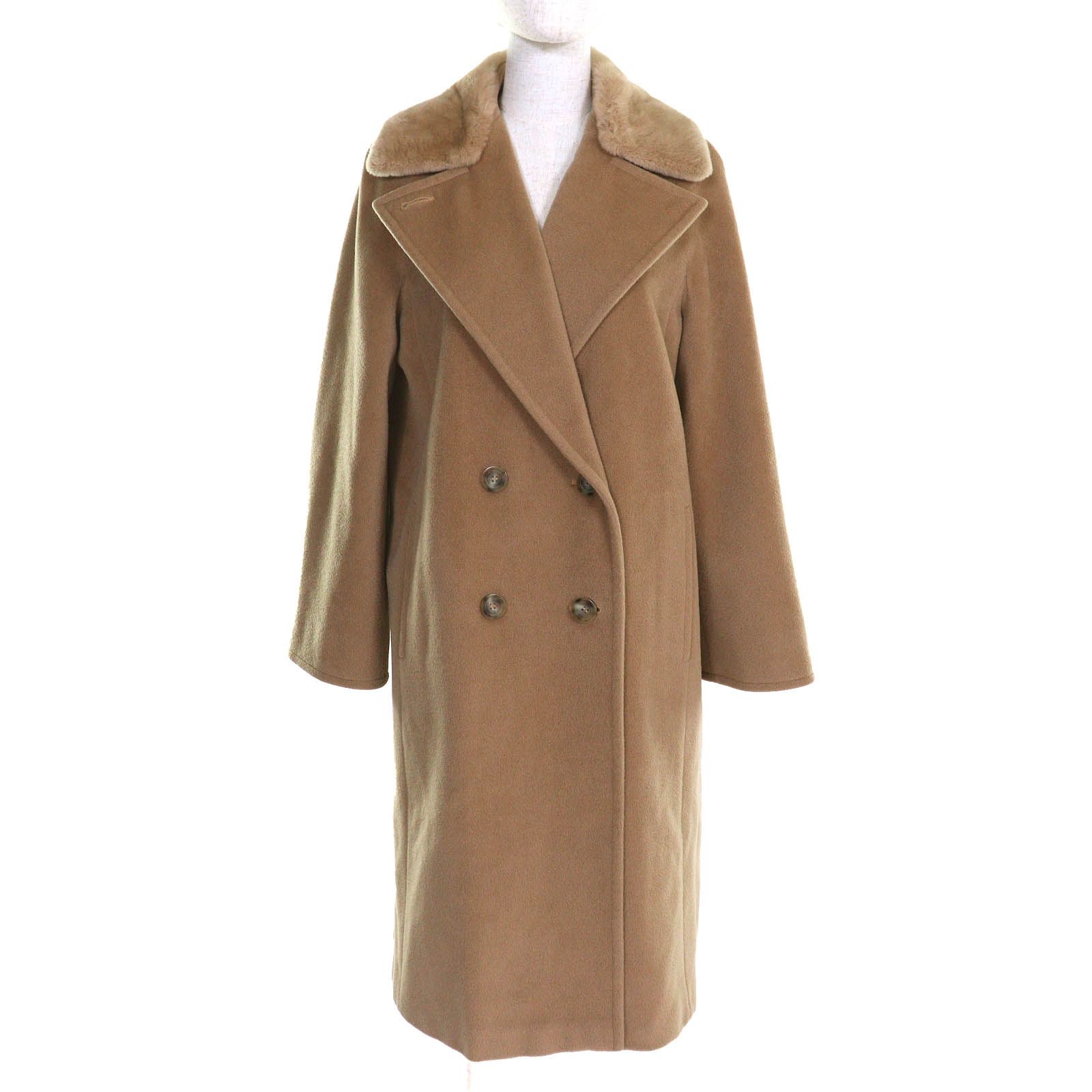 美品△Max Mara マックスマーラ ウール100％ 銀タグ 襟ヌートリア 