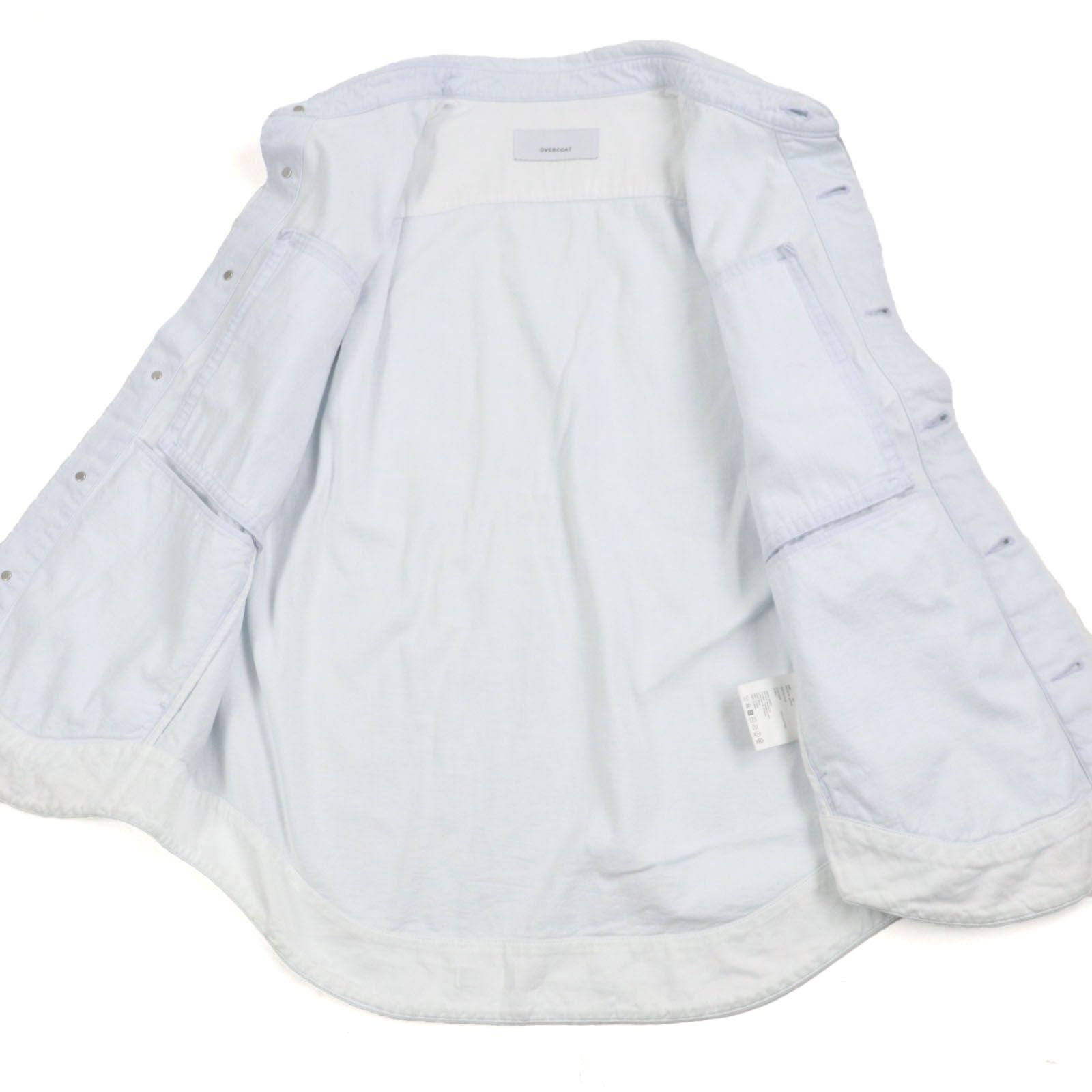 極美品▼OVERCOAT オーバーコート S24T06-FLBL 比翼仕立て ロゴ刺繍 カーゴポケット デニムシャツジャケット M 正規品 定価92400円 極美品▽OVERCOAT オーバーコート S24T06-FLBL コットン100% 比翼