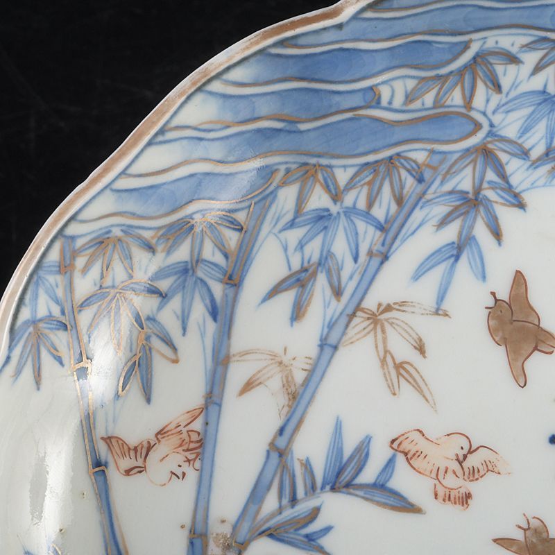 伊万里焼 染錦 花千鳥 色絵 金彩 松竹梅文 なます皿 3客 伊万里焼 染錦 竹鳥文 輪花皿 角福銘 三点 N S476 - メルカリ