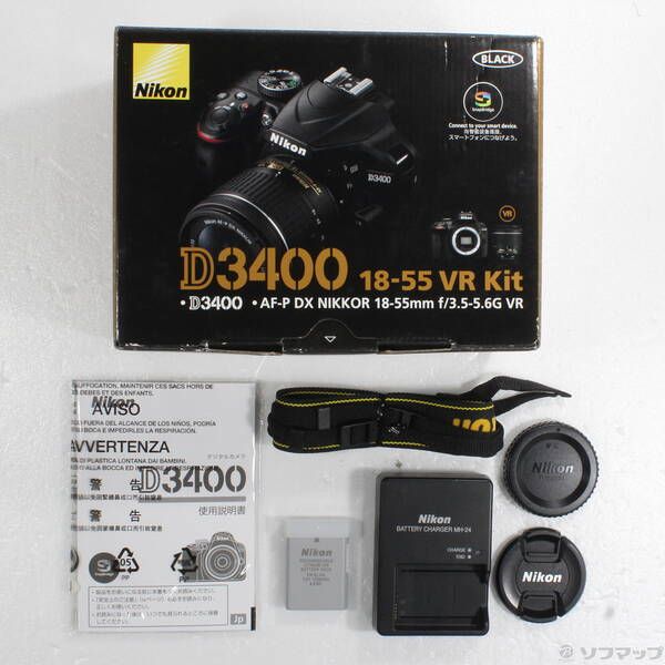 中古品〕 D3400 18-55VR レンズキット ブラック【344】 - メルカリ