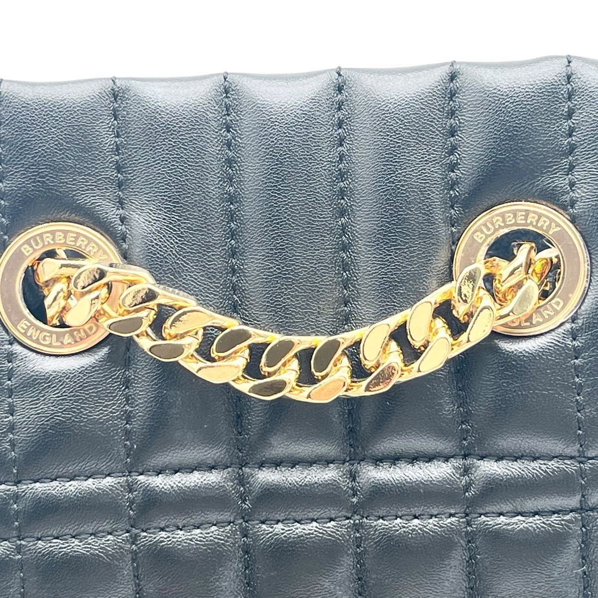 バーバリー Burberry チェーン ショルダーバッグ レザー キルティング 