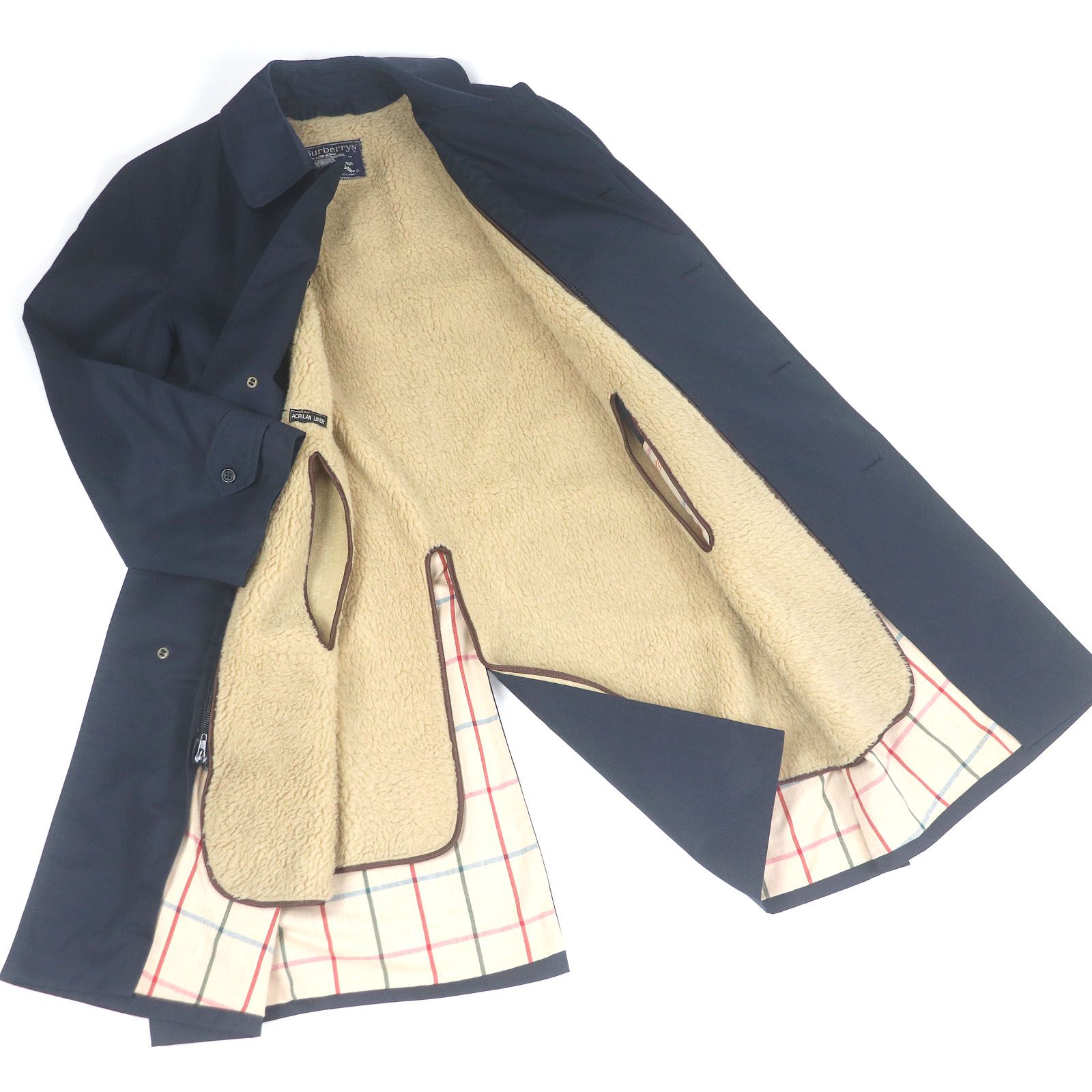 美品□Burberrys バーバリー ヴィンテージ 希少 ボアライナー付き 裏