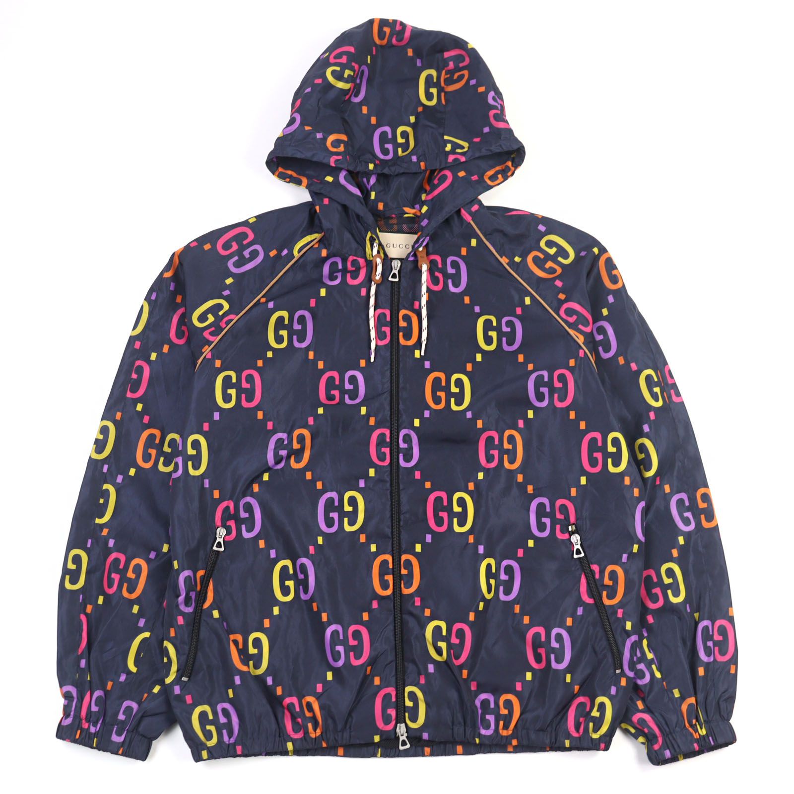 美品○GUCCI グッチ 697621 ジャンボGG レザーパーツ フーデッド