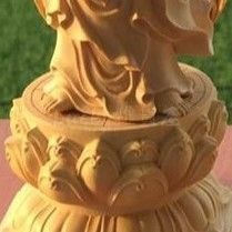 仏像 オブジェ 置物 蓮観音 ツゲの木 木彫り 彫刻 開運 幸運 財運 金運