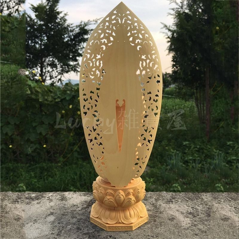 仏像 オブジェ 置物 蓮観音 ツゲの木 木彫り 彫刻 開運 幸運 財運 金運