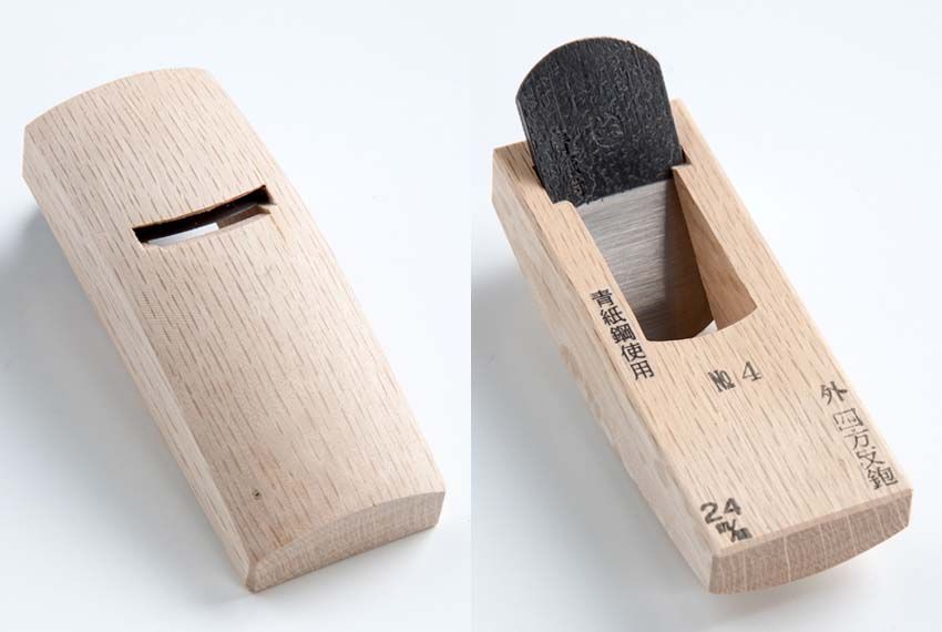 丸生 細工鉋 青紙 №４ 外四方反 鉋２４ミリ