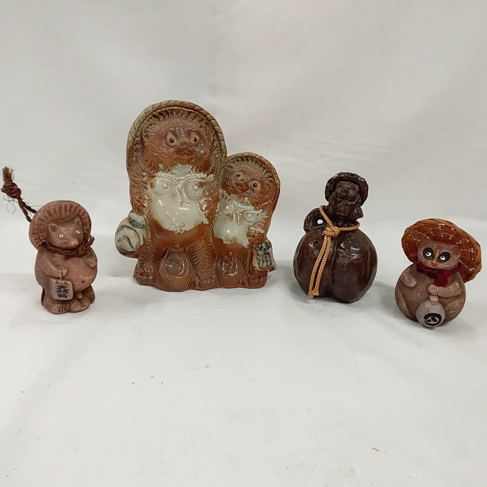 中古品・たぬき 置物 陶器 土鈴 4体 Q729 - メルカリ