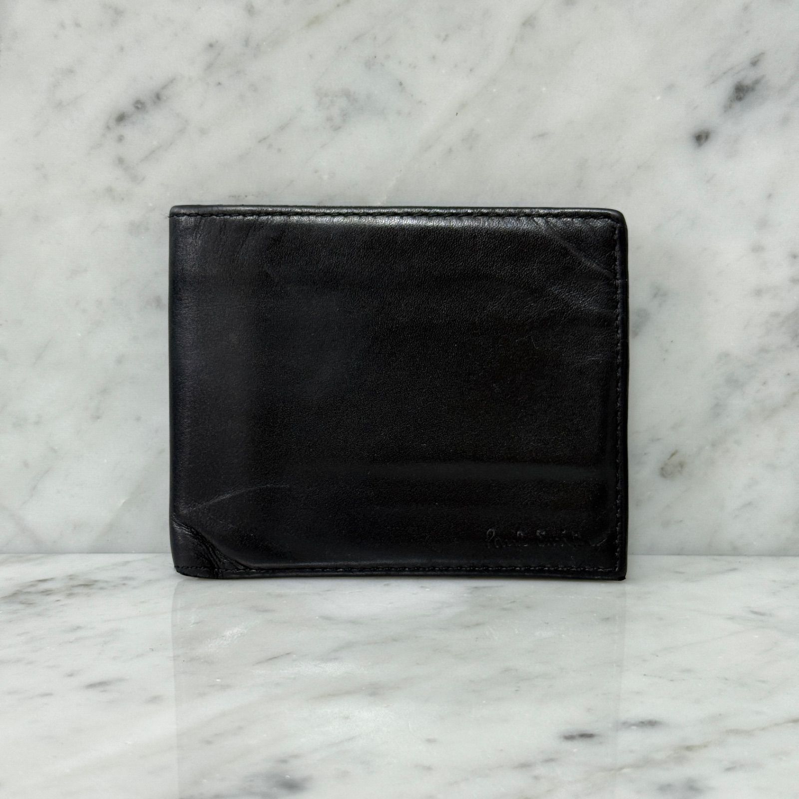 Paul Smith ポールスミス 二つ折り財布 ブラック 黒 マルチストライプ 