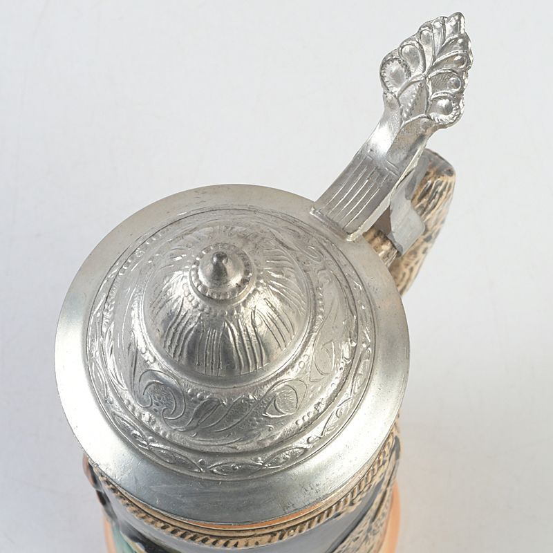 アンティーク ドイツ製 色絵人物文 銅装飾 ビアジョッキ N S482 - メルカリ