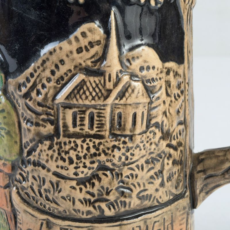 アンティーク ドイツ製 色絵人物文 銅装飾 ビアジョッキ N S482 - メルカリ