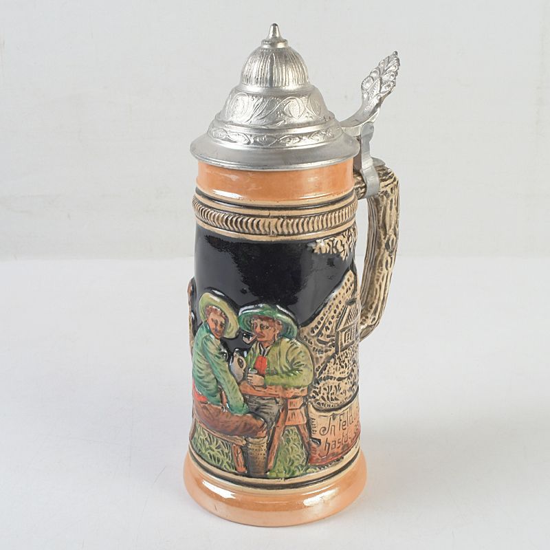 アンティーク ドイツ製 色絵人物文 銅装飾 ビアジョッキ N S482 - メルカリ