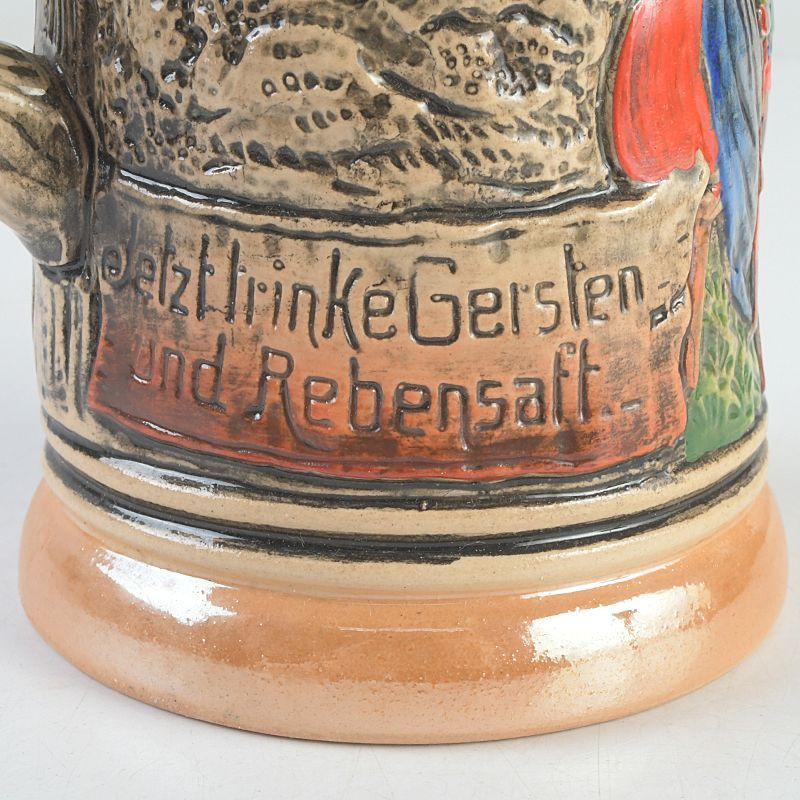 アンティーク ドイツ製 色絵人物文 銅装飾 ビアジョッキ N S482 - メルカリ