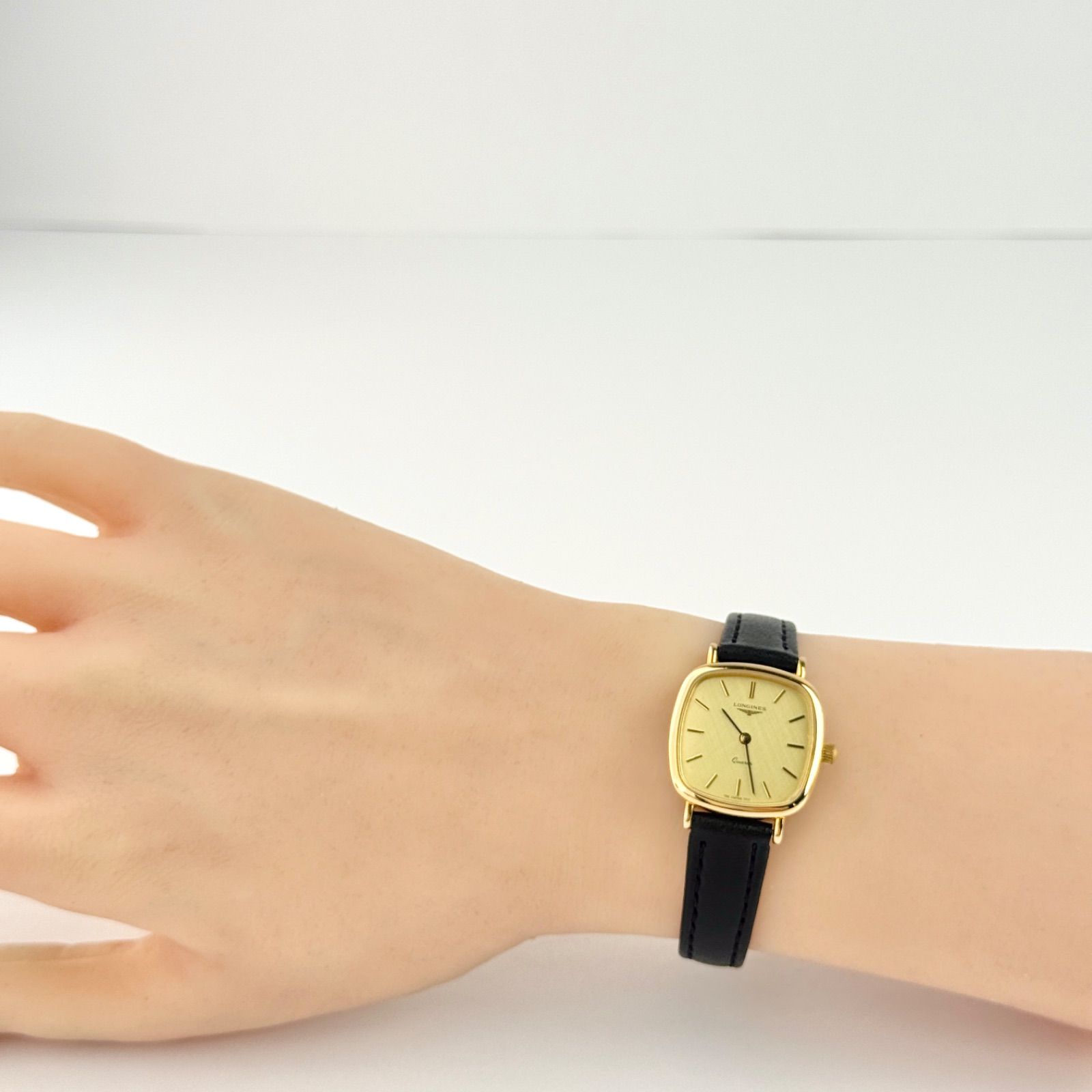ロンジン ゴールド クォーツ 新品ベルト 新品電池 レディース 腕時計